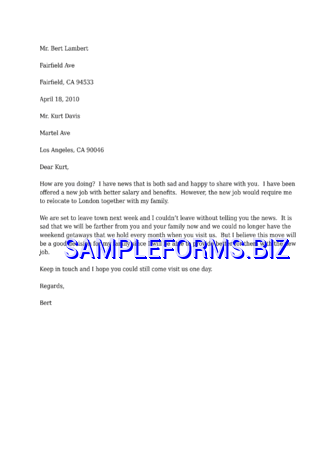 Farewell Letter to Friend docx pdf free